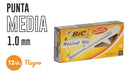 Boligrafo Birome Bic Round Stic Cajax12 Un. Negro Color del exterior Traslúcido