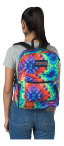 Mochila Urbana Jansport Cross Town Con Logo Estampado Unisex Color Red/multi Hippie Days Diseño De La Tela Rayado
