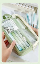 Canopla Cartuchera Escolar Visor Transparente Doble Cierre Cinco Compartimentos Pvc Resistente Utiles Escolares Viaje Levys Bazar Violeta Claro